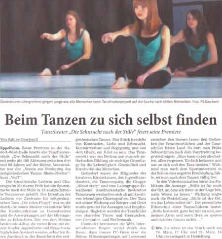 Ausschnitt aus der Rhein-Neckar-Zeitung vom 15. März 2010.