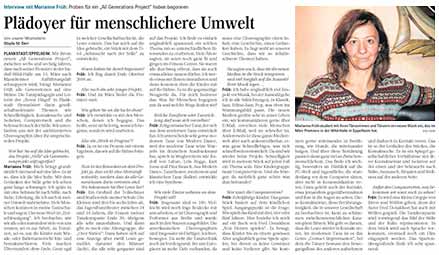 Ausschnitt aus der Schwetzinger Zeitung vom 20. November 2010.